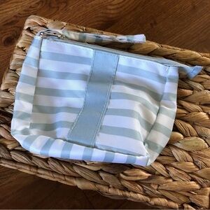 Gray and White striped small waterproof bag